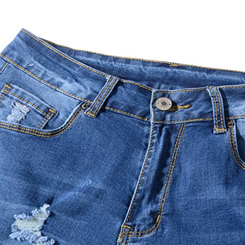 51LzkQ6VNHL.jpg Women's Stretchy Denim Mid Rise Jean Shorts with Pockets…