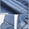 51UXIeRnQ3L.jpg Women's Sleeveless Bodycon Mini Denim Dress Boat Neck Stretchy Flare Jean Dresses