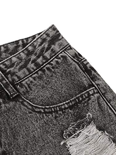 51VYtue0TTL.jpg Women's High Waisted Raw Hem Distressed Ripped Casual Denim Shorts