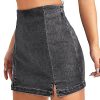 51YhRwy7vxL.jpg Women's Casual Split Hem High Waist Denim Skorts Skirt Shorts