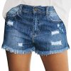 51est53jP9L.jpg Women's Casual Summer Ripped Washed Distressed Stretch Denim Jean Shorts