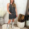 51mVAnli32L.jpg Womens Casual Sleeveless Denim Overalls Dresses Button Down Summer Jean Mini Dress 2025 Trendy Romper With Pockets