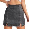 51mrAJzQjUL.jpg Women's Casual Split Hem High Waist Denim Skorts Skirt Shorts