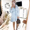51s2EJceQ2L.jpg Long Sleeve Denim Dress for Women Jean Dress Button Down Casual Babydoll Denim Shirt Dress