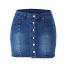 51sHzS0Hs1L.jpg Women's Button Down Front Denim Short Skirt with Side Pocket