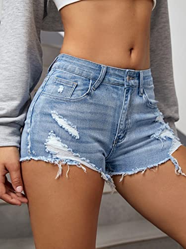 51tZMdHCDVL.jpg Women's Ripped Distressed Skinny Denim Shorts