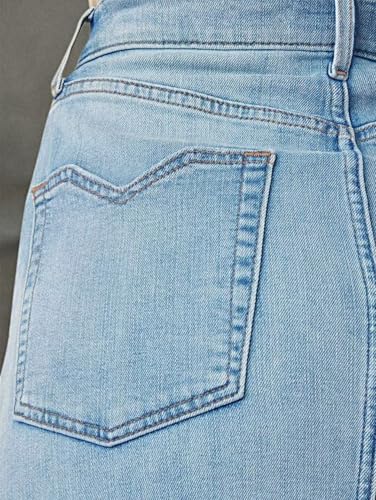 51uHlRJ7FCL.jpg Straight High Rise Vintage Zipped up Wash Split Thigh Midi Denim Skirt Without Belt