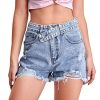 51uq4hLSzJL.jpg Women's Casual High Waist Raw Hem Ripped Denim Jean Shorts with Pocket