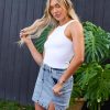 51xeEDZBlKL.jpg Jean Skorts for Woman High Waisted Casual Stretchy Denim Skirt Side Split Mini Skirts with Shorts Skort