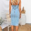 61yQokzhisL.jpg Denim Dress for Women Sleeveless Side Slit Bodycon Midi Jean Dresses for Women 2025